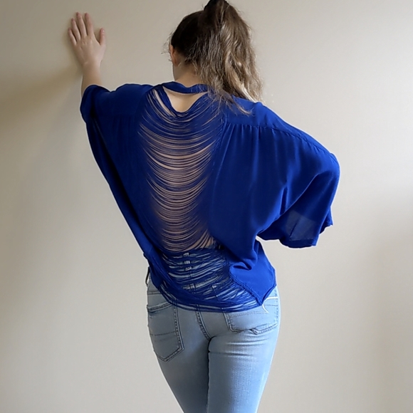 VINTAGE 'Naked Zebra' String back 3/4 Sleeve Shirt - Picture 5 of 13